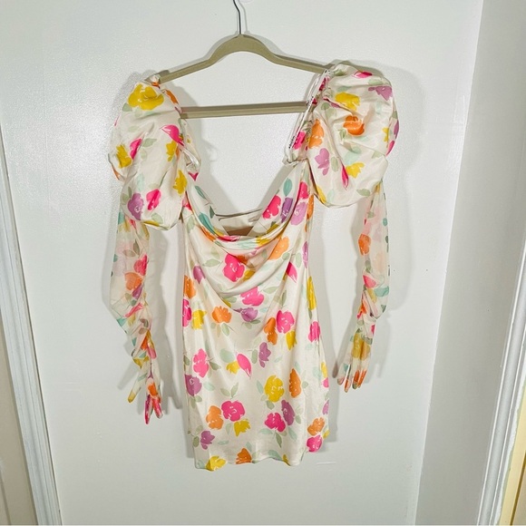 NEW For Love and Lemons Hazel Mini Dress Floral Preppy Summer Garden Party - Picture 2 of 13
